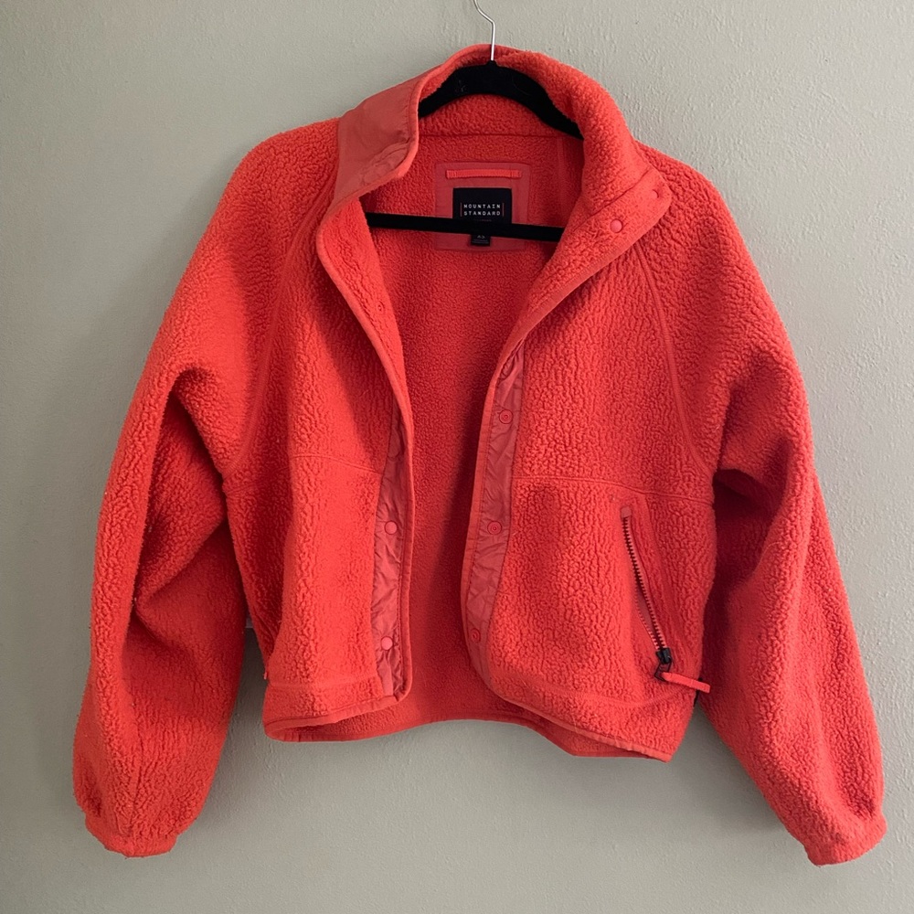 Mountain Standard bright coral/orange sherpa fleece